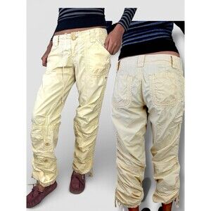 Vintage Abercrombie & Fitch Baggy Cargo Pants Size 2 Parachute Y2K Convertible